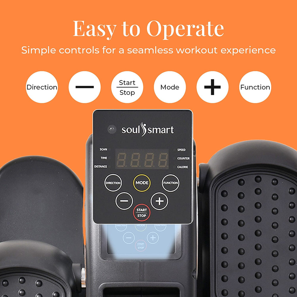 SoulSmart Electric Stepper With Elliptical Pair Belt - LCD Display - Black