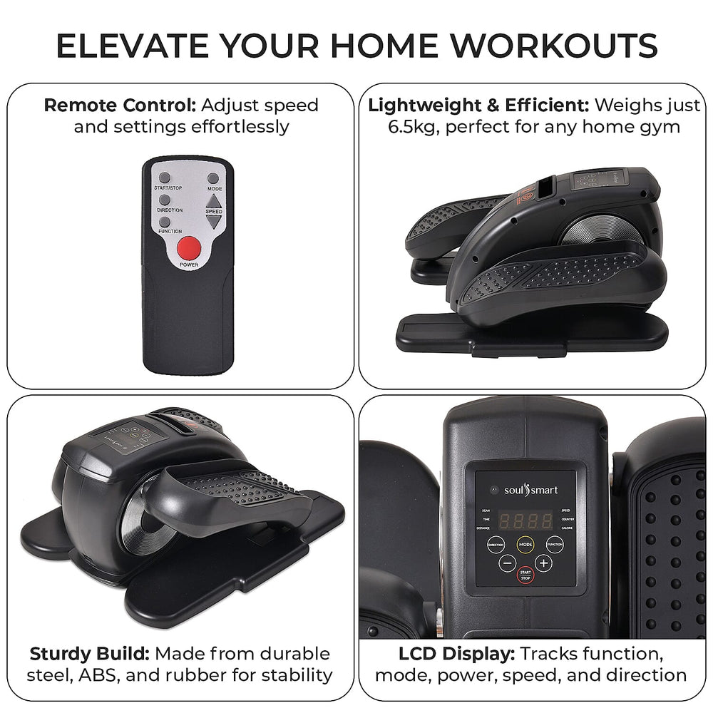 SoulSmart Electric Stepper With Elliptical Pair Belt - LCD Display - Black
