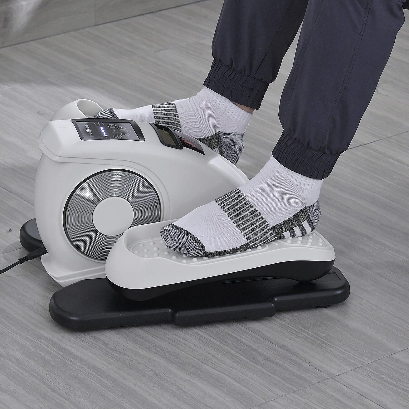 SoulSmart Electric Stepper With Elliptical Pair Belt - LCD Display - White - Black