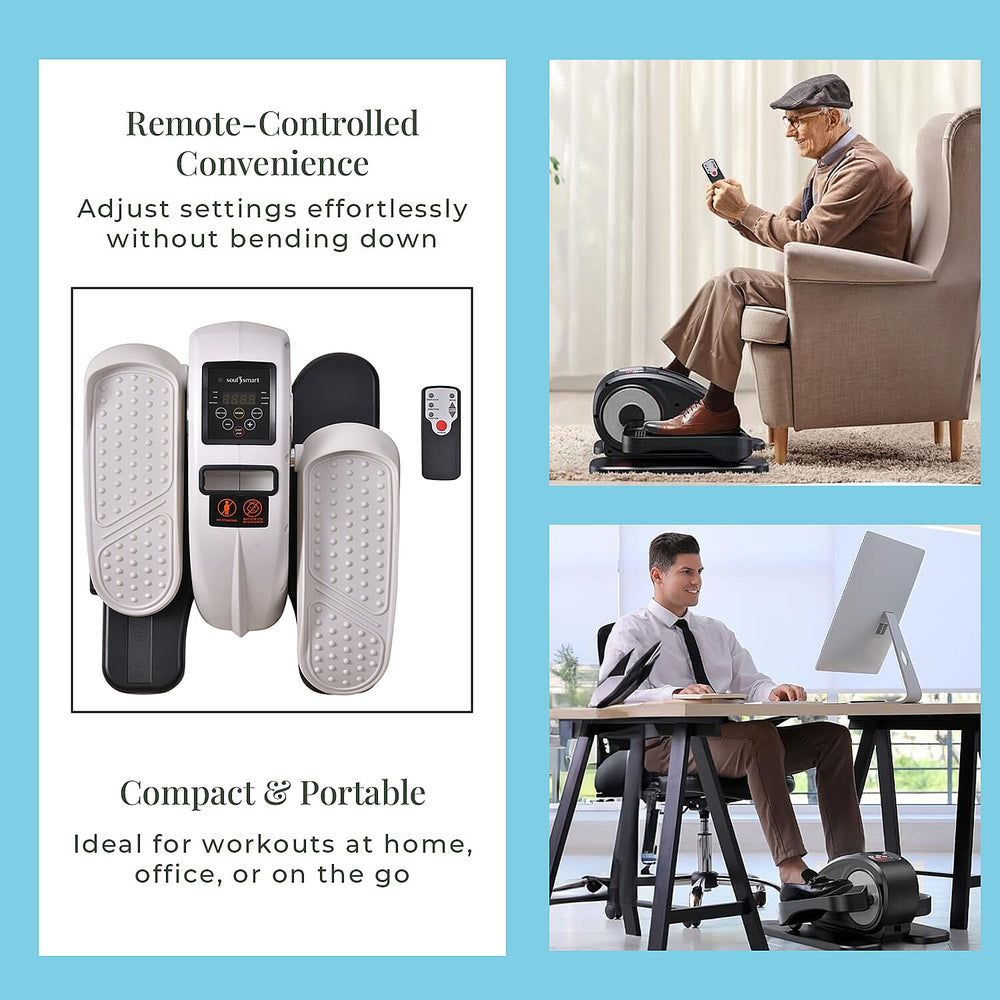 SoulSmart Electric Stepper With Elliptical Pair Belt - LCD Display - White - Black