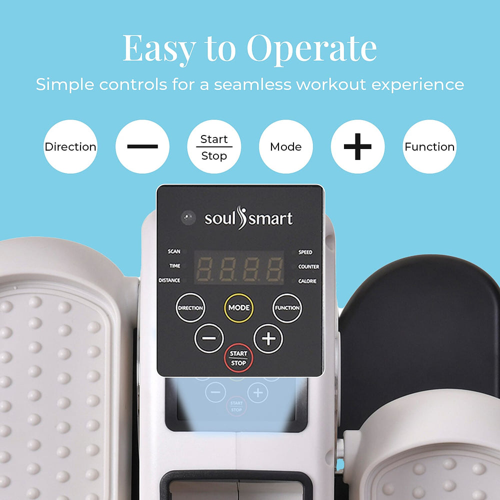 SoulSmart Electric Stepper With Elliptical Pair Belt - LCD Display - White - Black