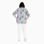 Soulstar Cotton Flower Printed Sweatshirt (Size S) - Grey