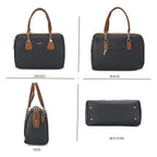 Leatherette Satchel Crossbody Bag with Handle Drop - Black - Coffee