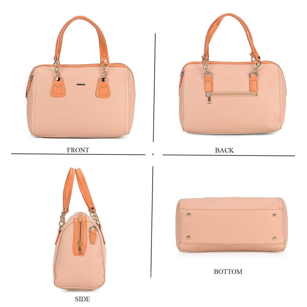 One Time Designer Closeout - Fully Lined Luxury Handbag With Adjustable Cross Body Strap - Pink