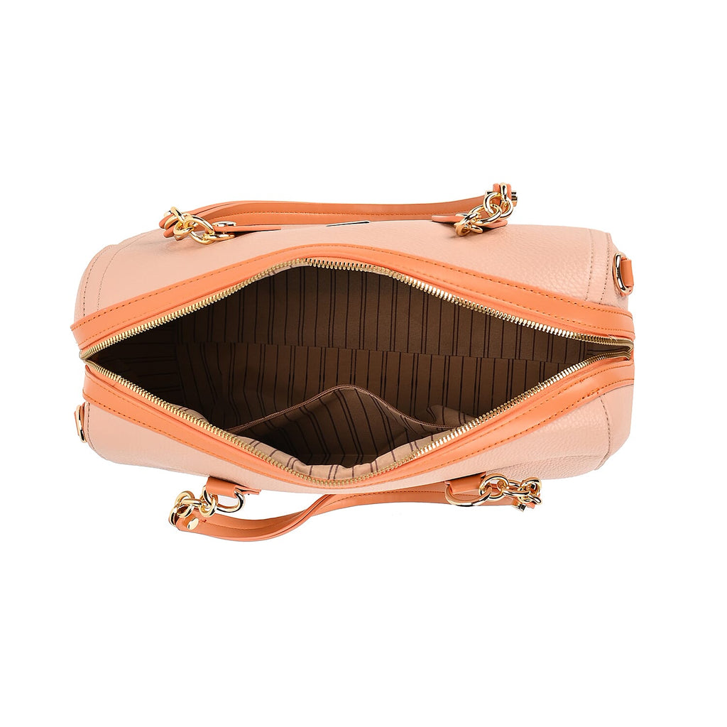 One Time Designer Closeout - Fully Lined Luxury Handbag With Adjustable Cross Body Strap - Pink