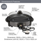 Multi-Function Electric Cooker (Size 30x30x9 cm) - Black