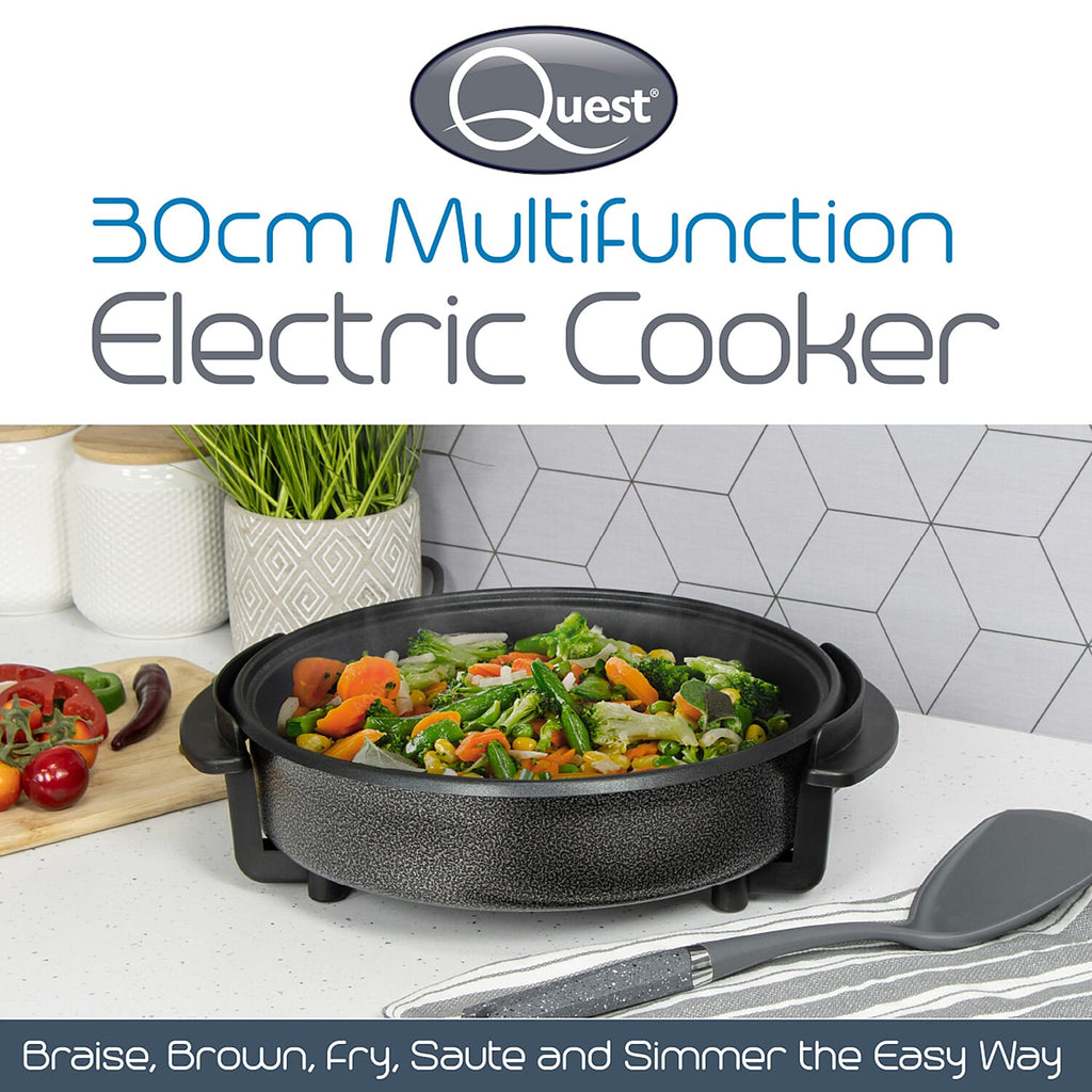 Multi-Function Electric Cooker (Size 30x30x9 cm) - Black