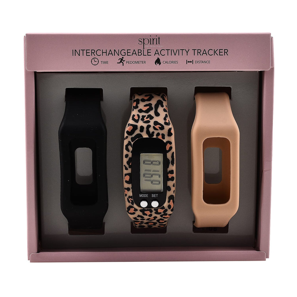 Spirit Activity Tracker Watch with 3 Interchangeable Straps - Black