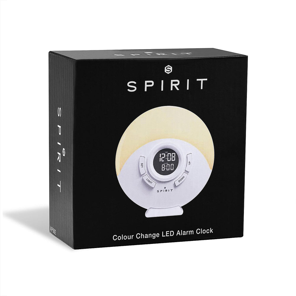 Spirit LED Alarm Clock with 7 Colors Changing & Snooze
