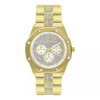 WATCH DEAL OF THE YEAR - Spirit Quartz Movt. Silver Dial Silver Case Ladies Multi-Dial Watch with Gold Metal Bracelet Strap