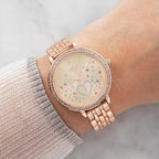 Deal of Year-Spirit Quartz Movt. Analogue Classic Silver Dial Rose Case Ladies Watch with Rose Metal Strap