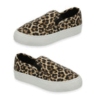 Spot On Collection Quilted Slip-On Trainers With Platform Sole (Size 6) - Leopard