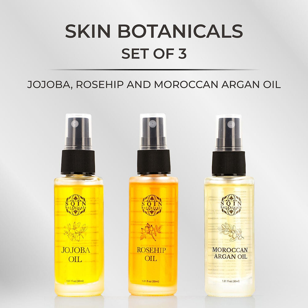 MONDAY MEGA DEAL - Sqin Botanicals Set of 3 Oils - Moringa Oil,  Argan Oil & Rosehip Oil (30ml each)