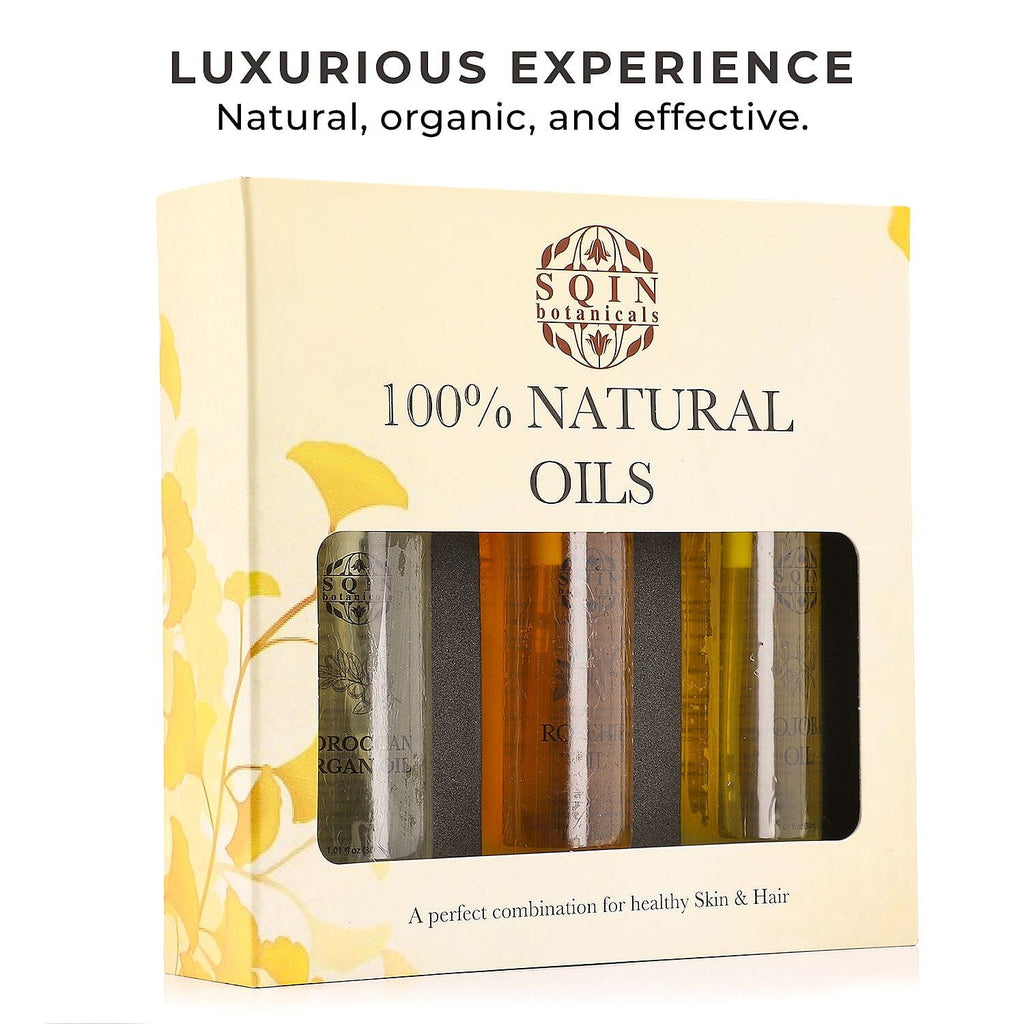 MONDAY MEGA DEAL - Sqin Botanicals Set of 3 Oils - Moringa Oil,  Argan Oil & Rosehip Oil (30ml each)