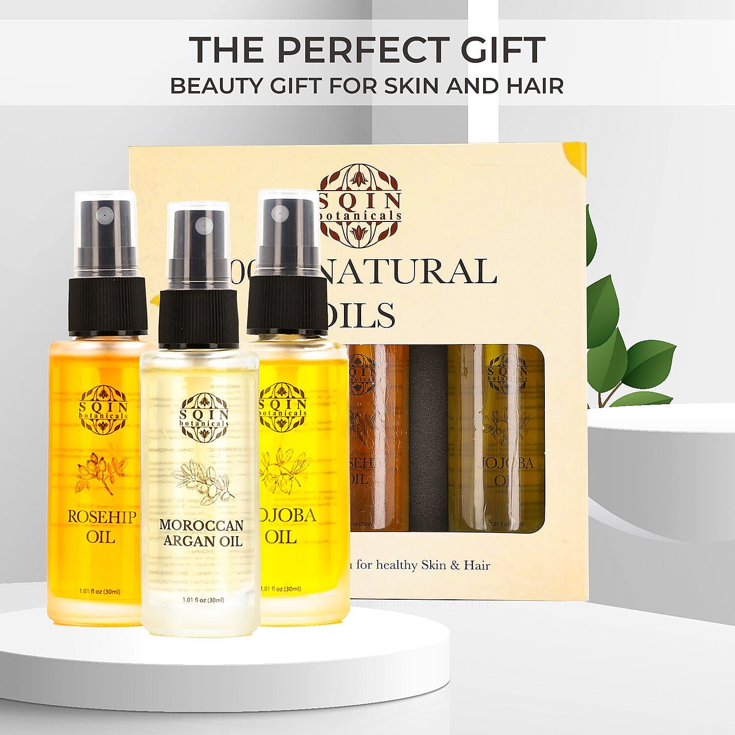 MONDAY MEGA DEAL - Sqin Botanicals Set of 3 Oils - Moringa Oil,  Argan Oil & Rosehip Oil (30ml each)
