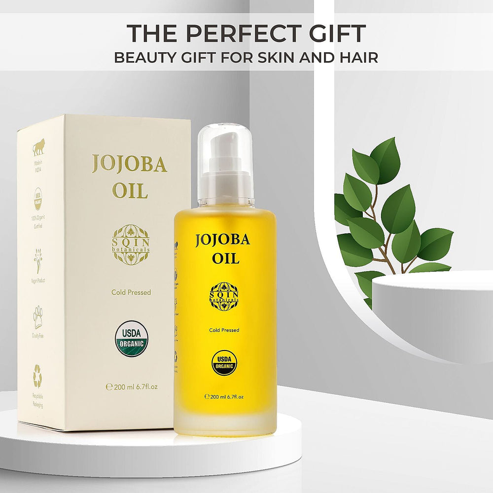 Sqin Botanicals - 100% Organic Cold Pressed Natural Jojoba Oil  200ml