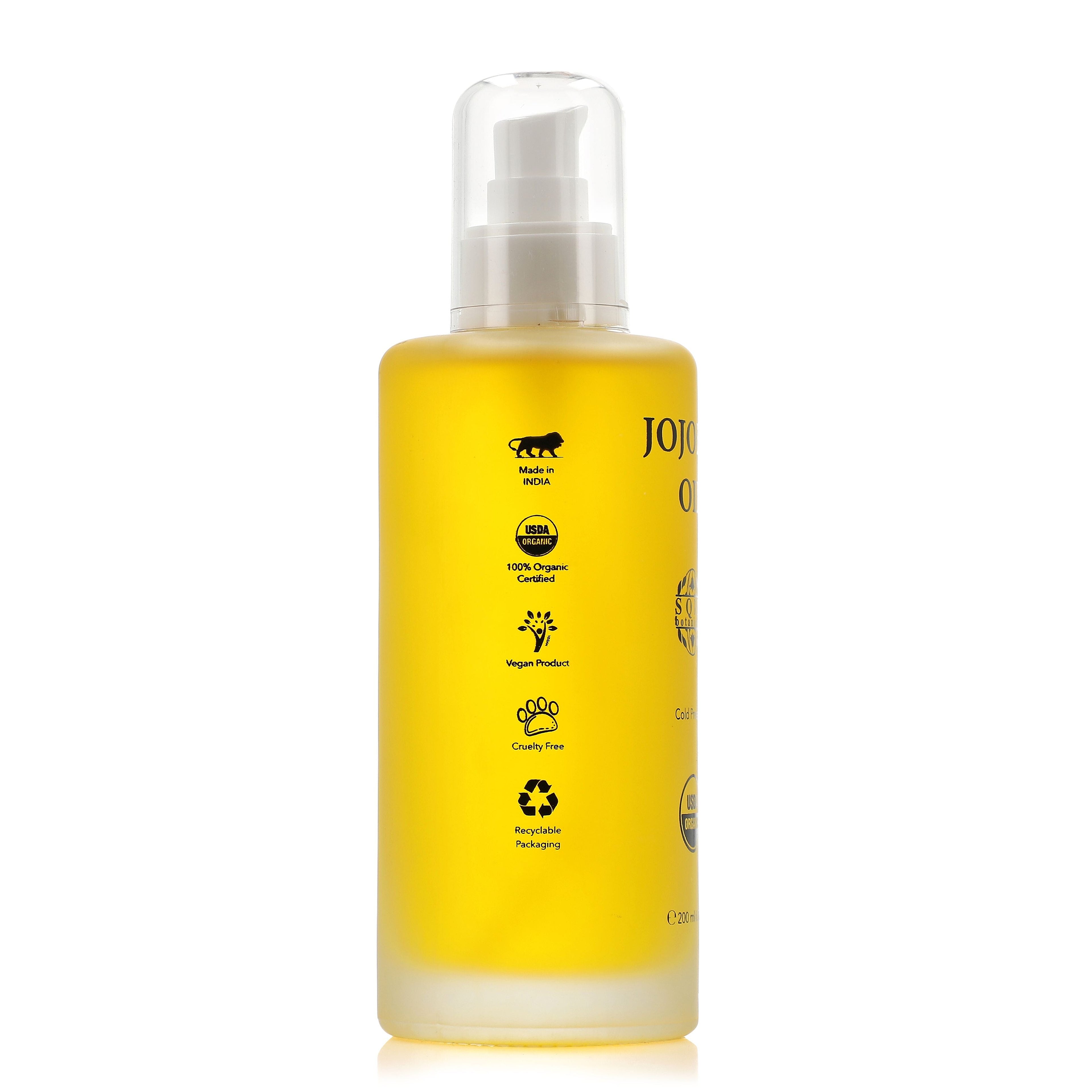 Sqin Botanicals - 100% Organic Cold Pressed Natural Jojoba Oil  200ml