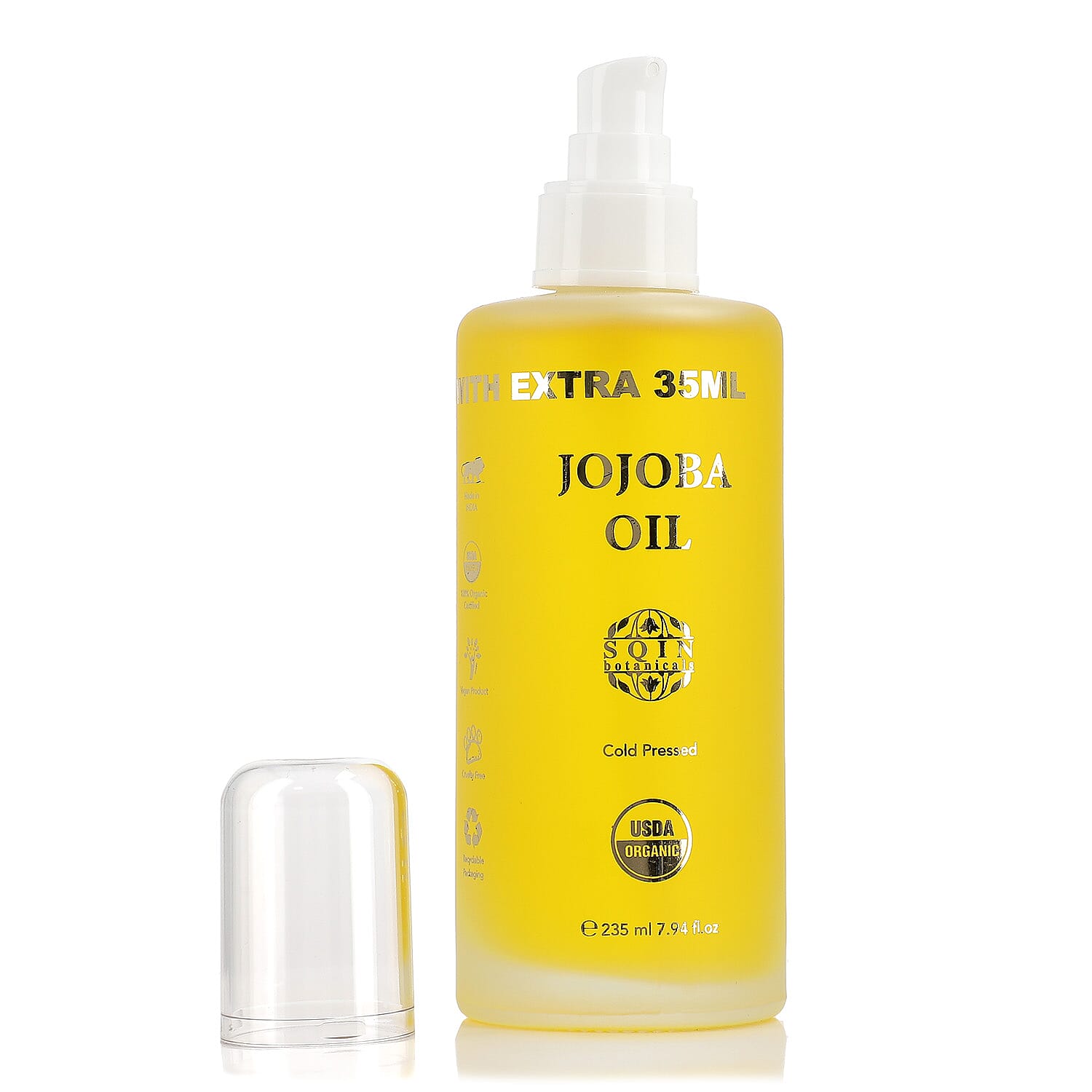 Sqin Botanicals Cold Pressed Natural Jojoba Oil - 200 ml -EXTRA 35 ml