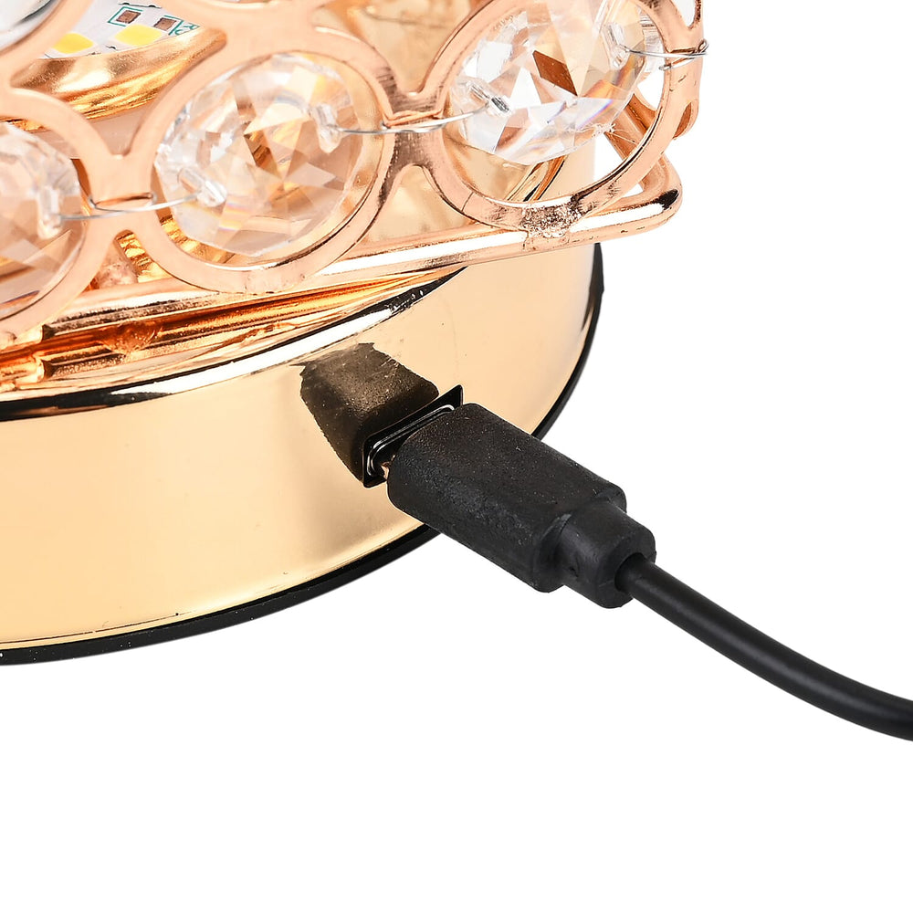 Crystal Table Lamp - Rechargable - 3 Light Modes -  Touch Control LED Table Lamp