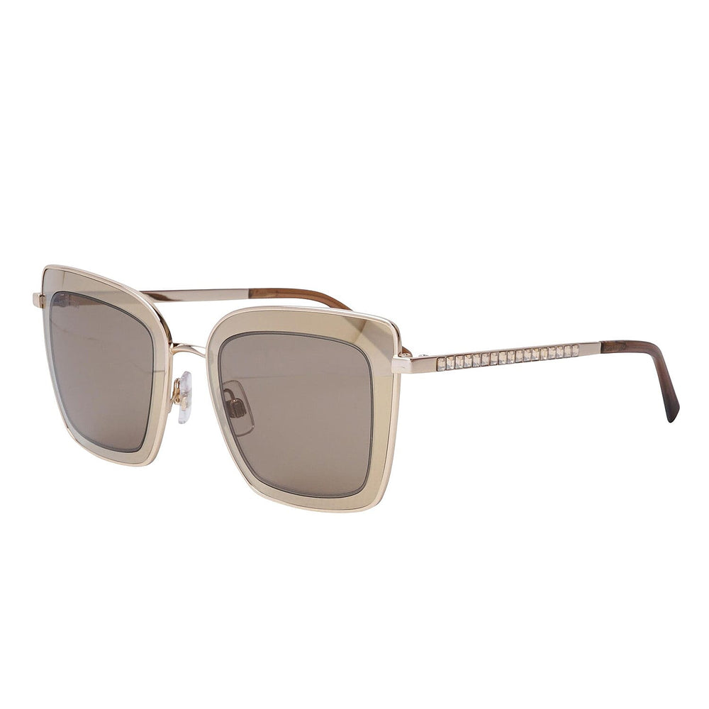 Designer - Crystal Studded Square Sunglasses with Brown Lenses and  Encrusted Temples