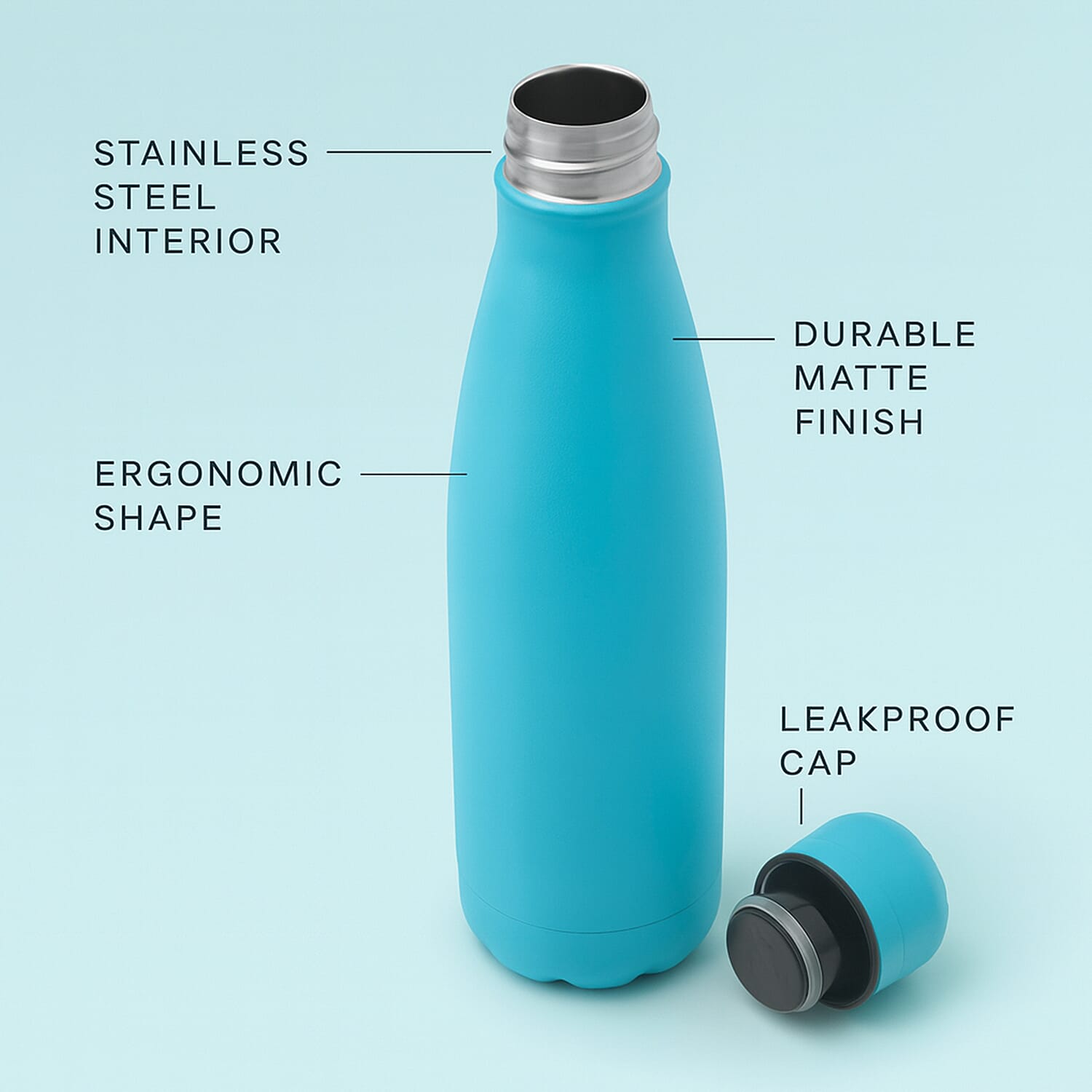 Stay Hydrated with HD Water Bottle (500ml) - Aqua