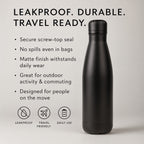 Stay Hydrated with HD Water Bottle (500ml) - Black