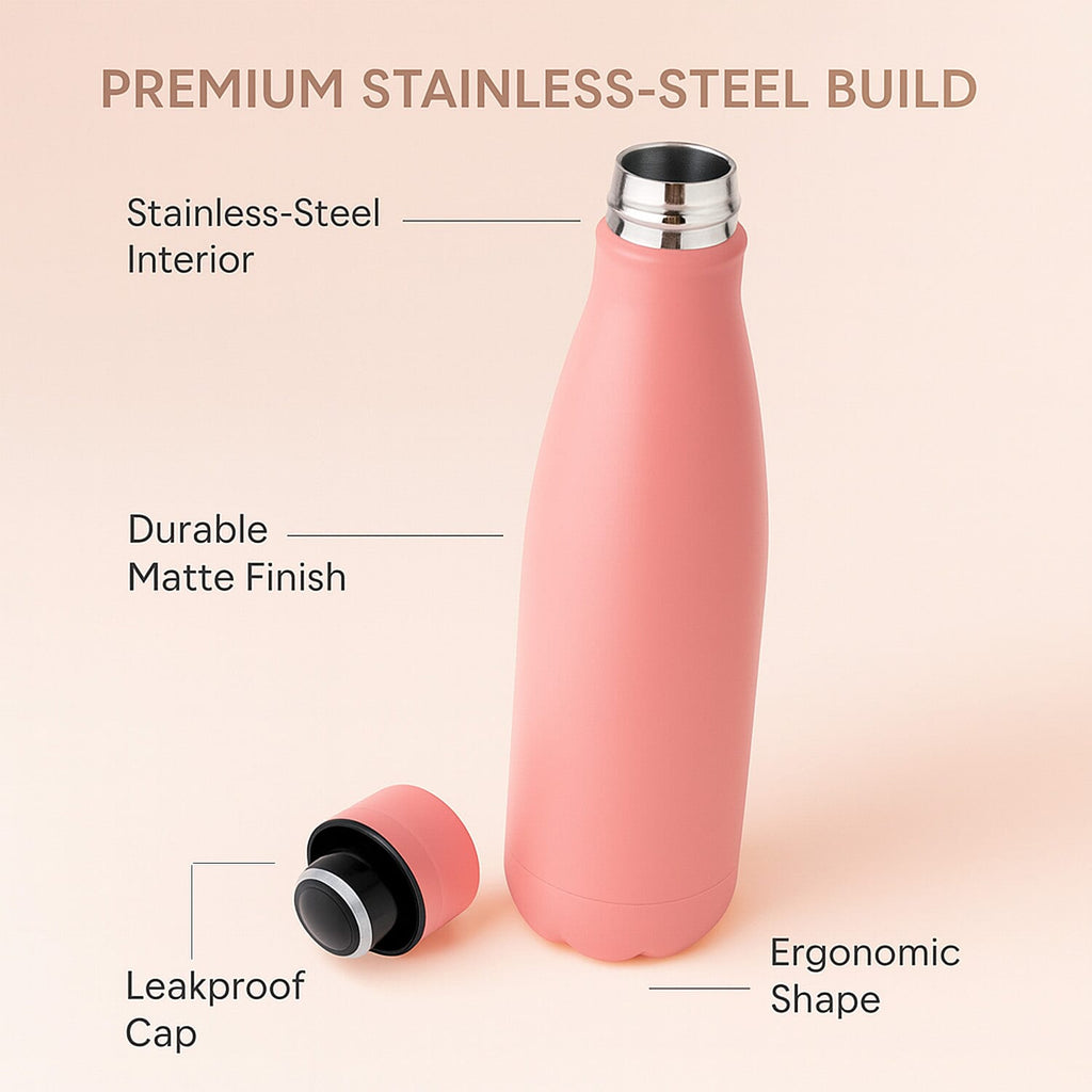 Stay Hydrated with HD Water Bottle (500ml) - Pink