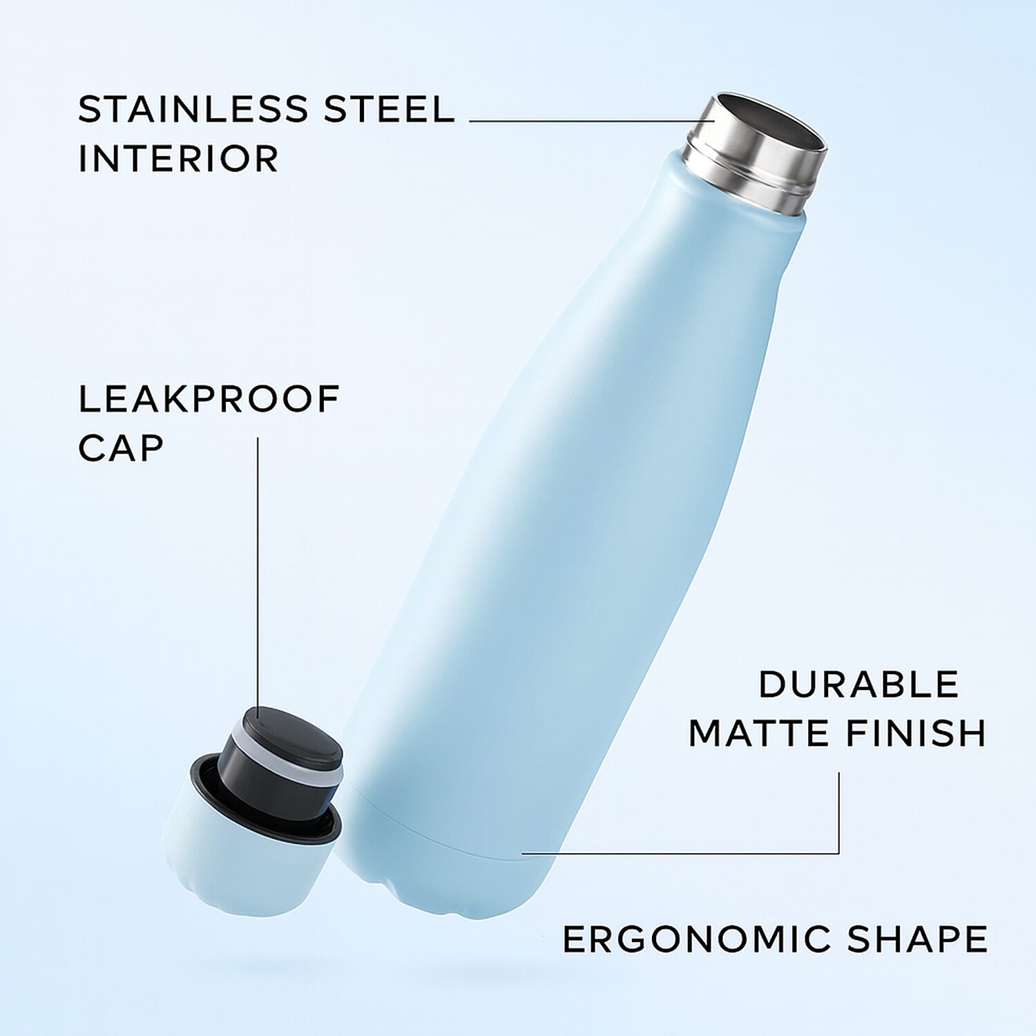 Stay Hydrated with HD Water Bottle (500ml) - Sky Blue