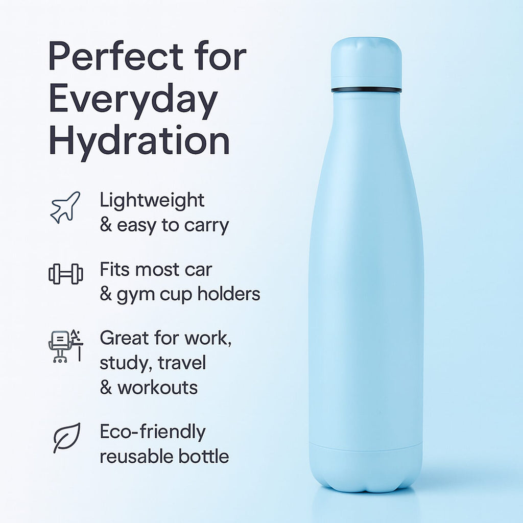 Stay Hydrated with HD Water Bottle (500ml) - Sky Blue