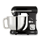 Tower Stand Mixer with 5L Stainless Steel Bowl And Dough Hook, Beater and Balloon Whisk - 1000w - Black