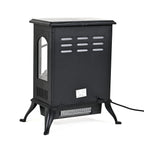 Electric Fireplace Heater (Size 390x565 mm) - Adjustable Flame Effect - Black 1000W-2000W