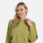 Styled by Boat Neck Batwing Jumper (One Size) - Green