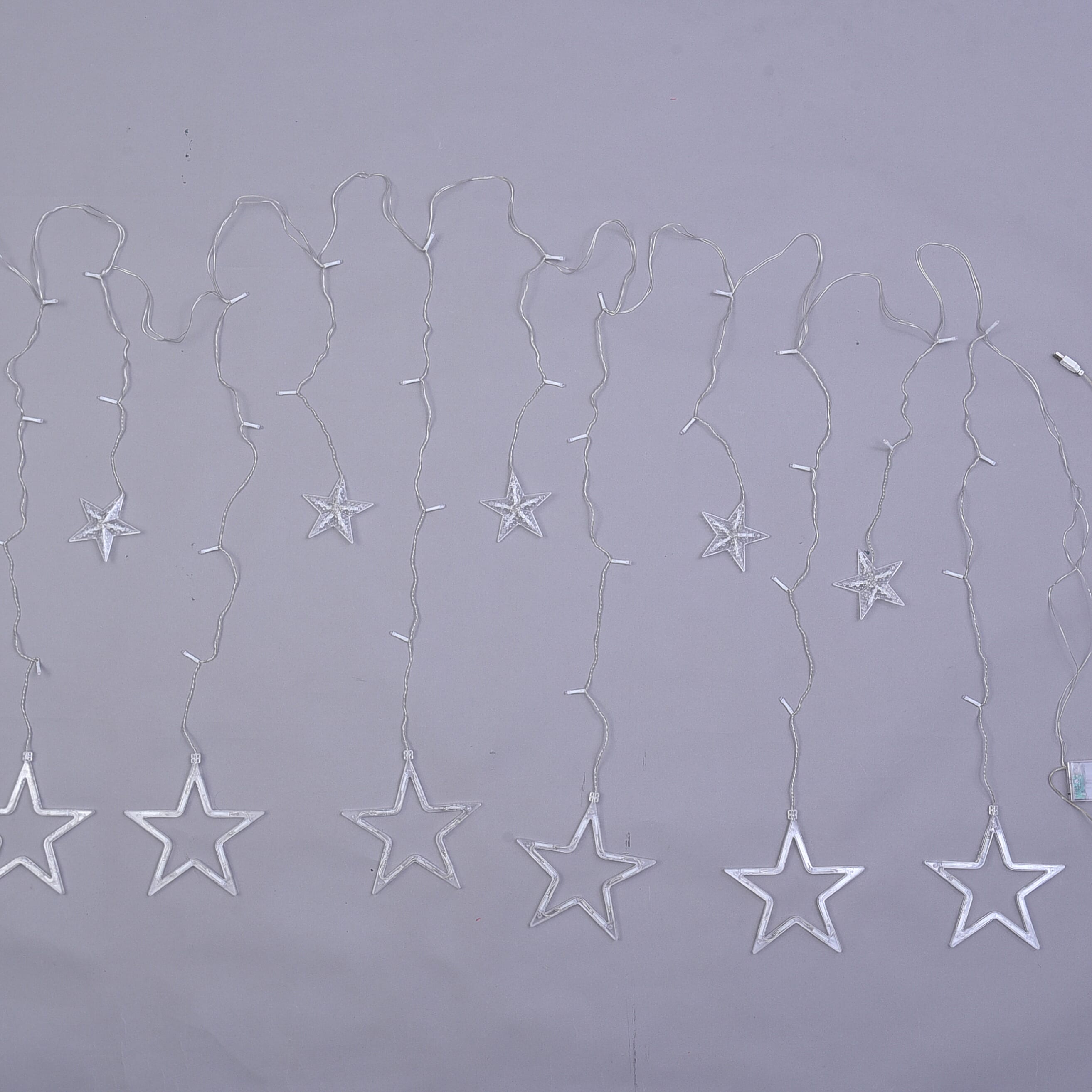 Star Inspired LED Curtain String Light with USB Cable or Battery Compartment (Requires 3AA Batteries not Incld) (Size 350x85Cm)