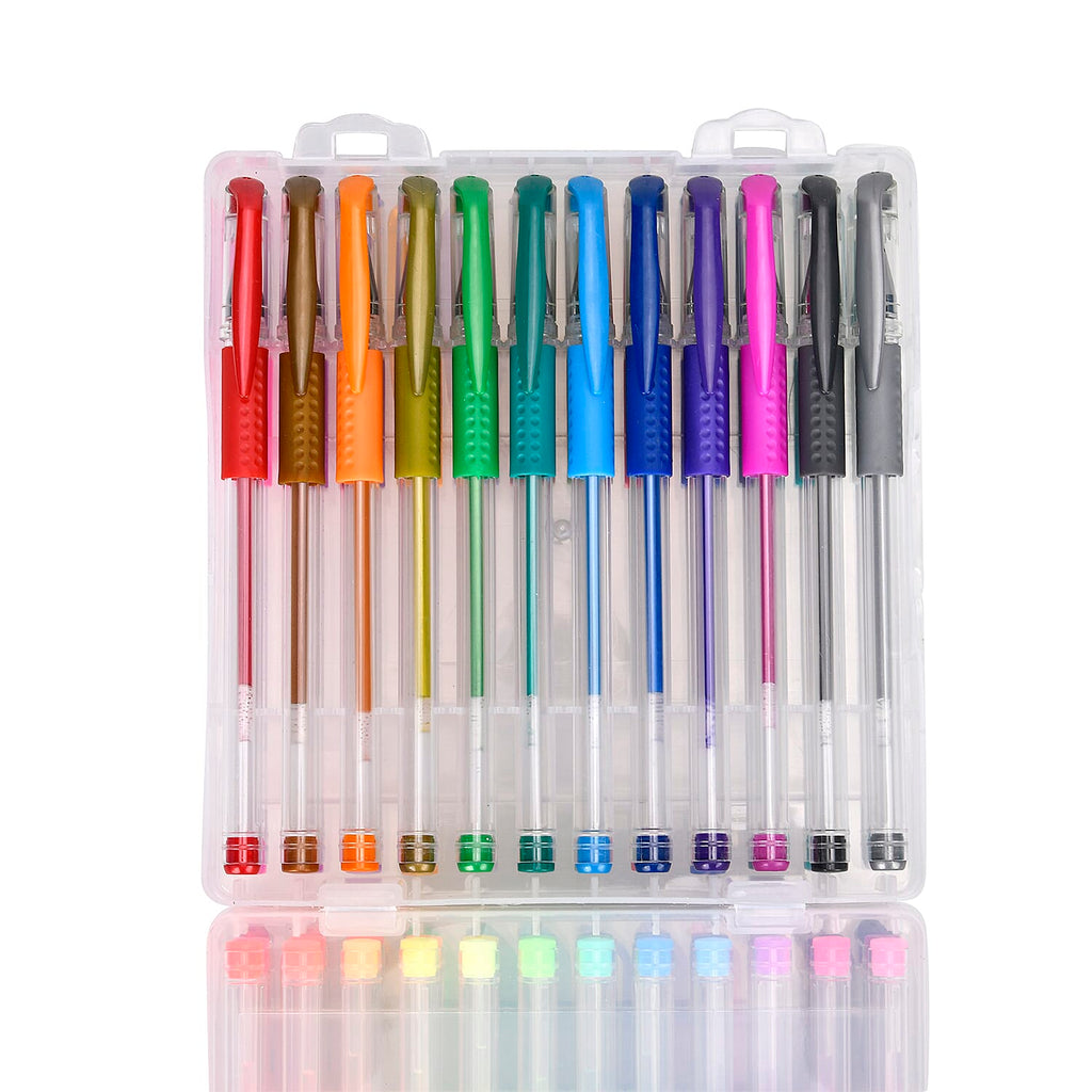 60 Pack Gel Pens Set with Storage Box for Colouring Books Drawing, Penting - Writing - Multi
