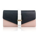 Leatherette Stefanie Colour Block Purse - Nude