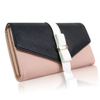 Leatherette Stefanie Colour Block Purse - Nude