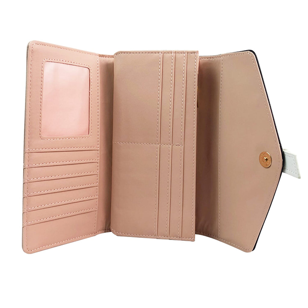 Leatherette Stefanie Colour Block Purse - Nude