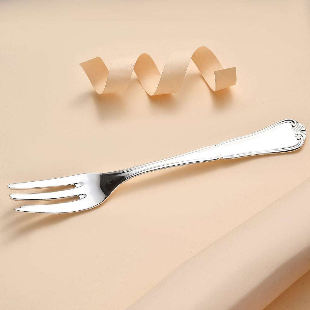 Five Star Close Out-  Hallmarked 925 Sterling Silver Cake Fork (5.5 Inch), Silver Wt. 24.34 Gms