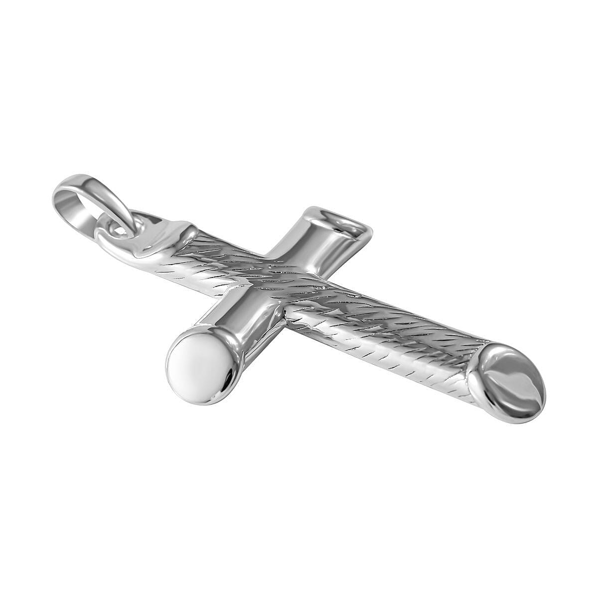 Sterling Silver Cross Pendant with Clasp, Silver Wt. 6.50 Gms.