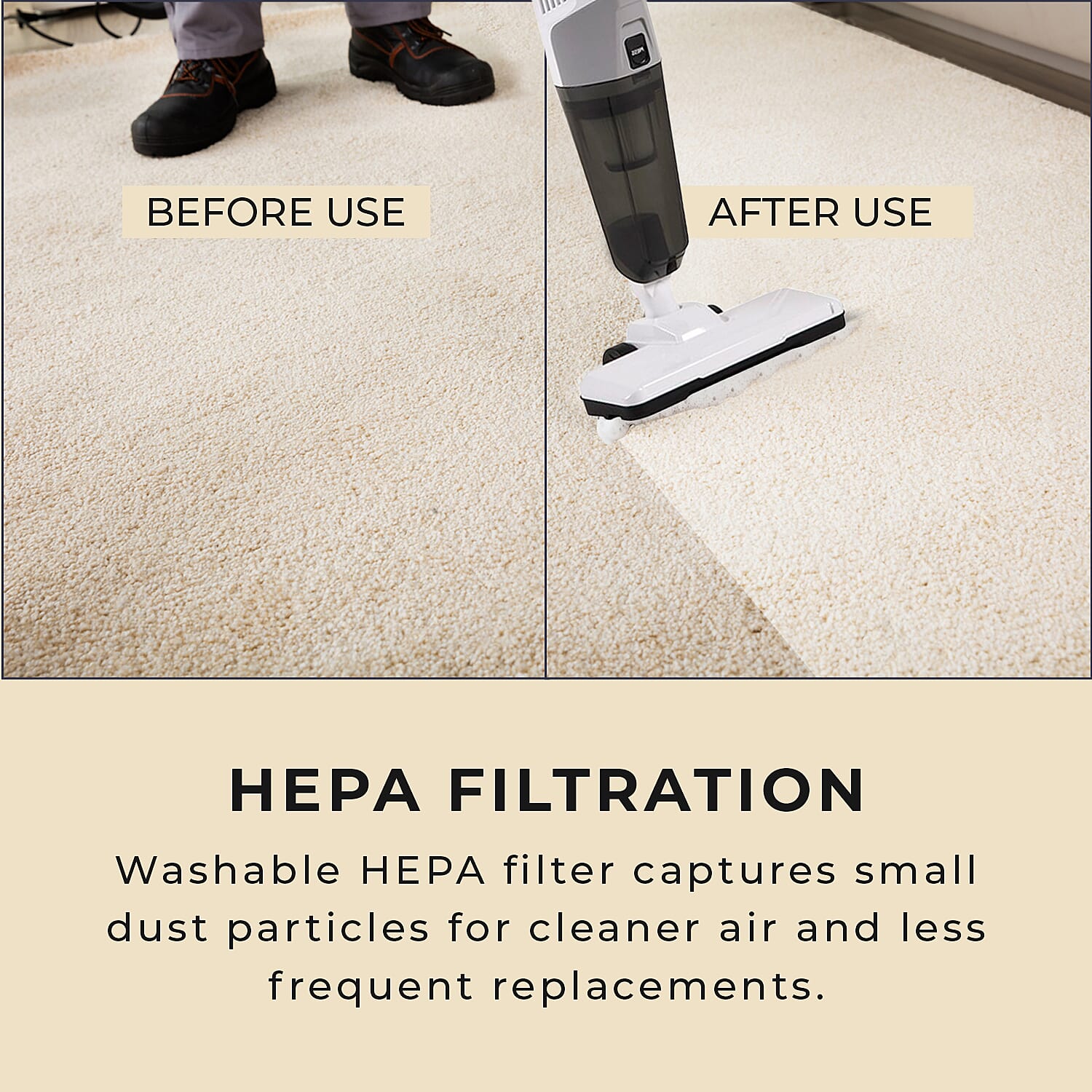 Handheld 2 in 1 Corded Vacuum Cleaner with Hepa Filter - Grey