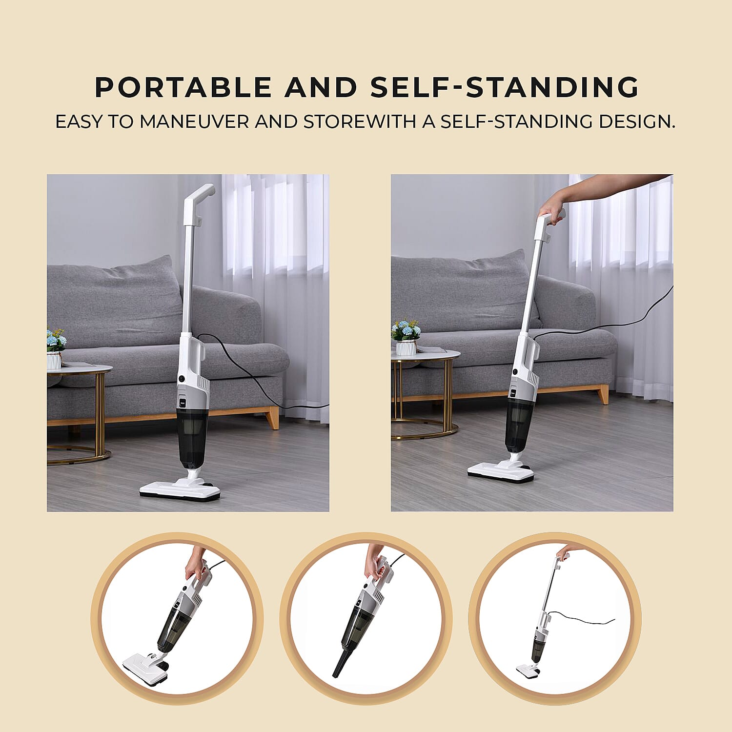 Handheld 2 in 1 Corded Vacuum Cleaner with Hepa Filter - Grey