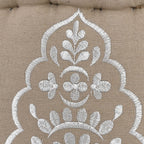 Cotton Ottoman With Embroidery (Size 40x25 cm) - White