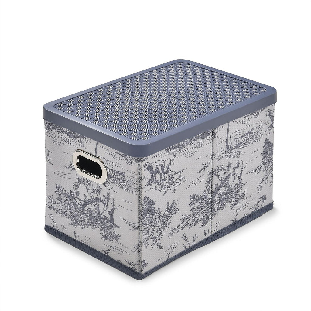 Set of 3 Foldable Storage Boxes (Size 26x17x17 cm) - Blue