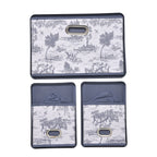 Set of 3 Foldable Storage Boxes (Size 26x17x17 cm) - Blue