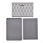 Set of 3 Foldable Storage Boxes (Size 26x17x17 cm) - Grey