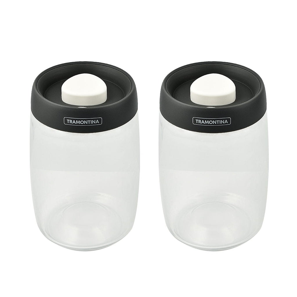 Tramontina Glass Vacuum Container with Lid (2 x 1.20L)