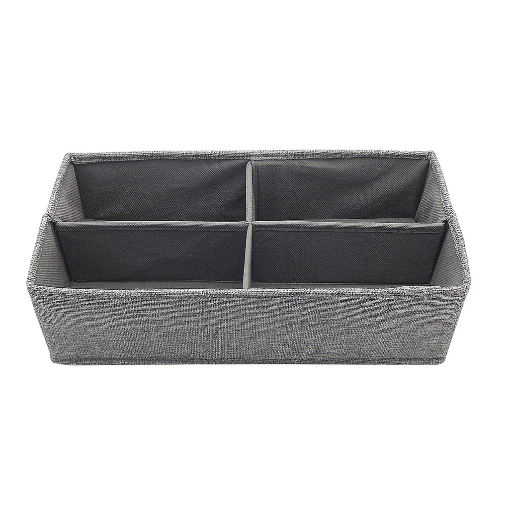 4-Section Draw Divider Set (Size 36x18x10 Cm) - Grey