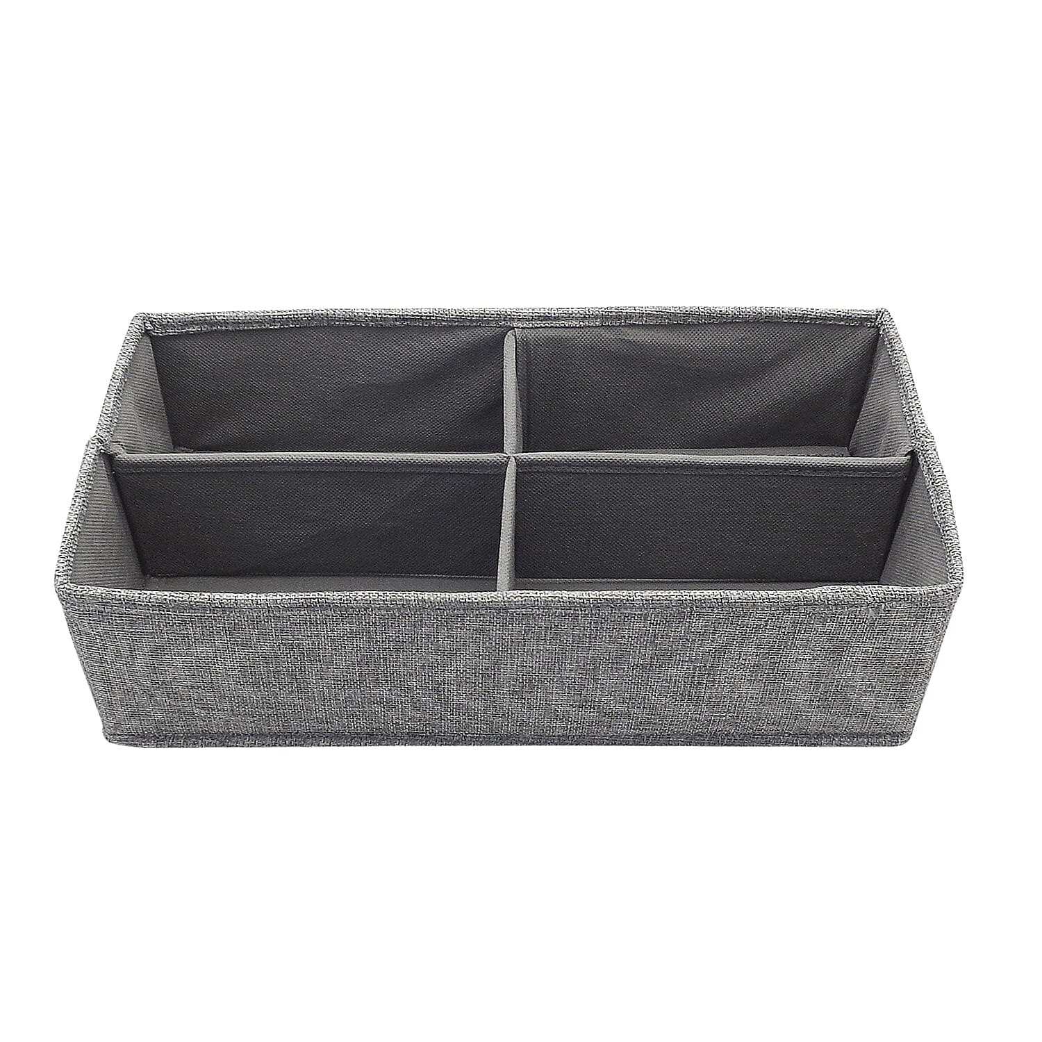 4-Section Draw Divider Set (Size 36x18x10 Cm) - Grey