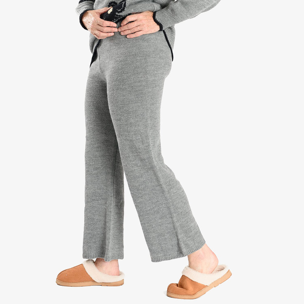 Straight Fit Knitted Trouser (Size 10 to 20) - Grey
