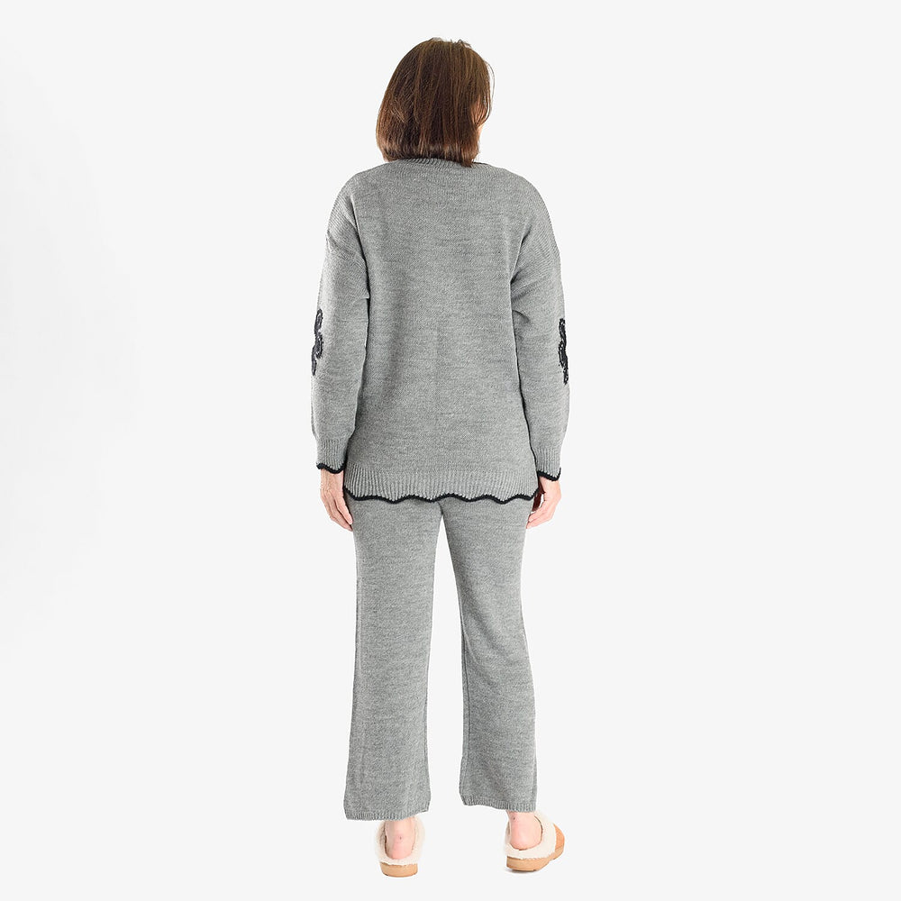 Straight Fit Knitted Trouser (Size 10 to 20) - Grey
